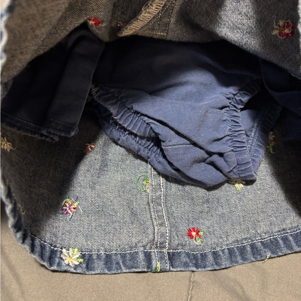 VINTAGE CARTERS Toddlers Embroidered Denim Skirt Size 18M - Picture 6 of 7